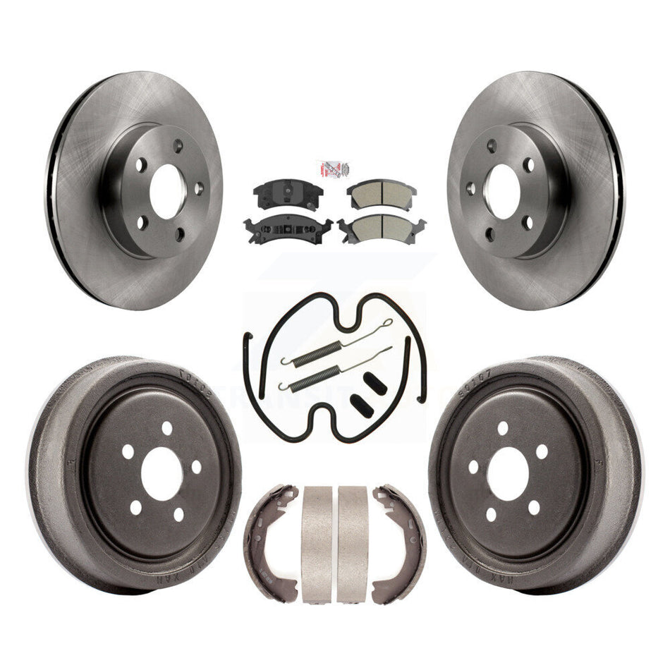 Front Rear Disc Brake Rotors Semi-Metallic Pads And Drum Kit (7Pc) For Chevrolet Cavalier K8A-100082