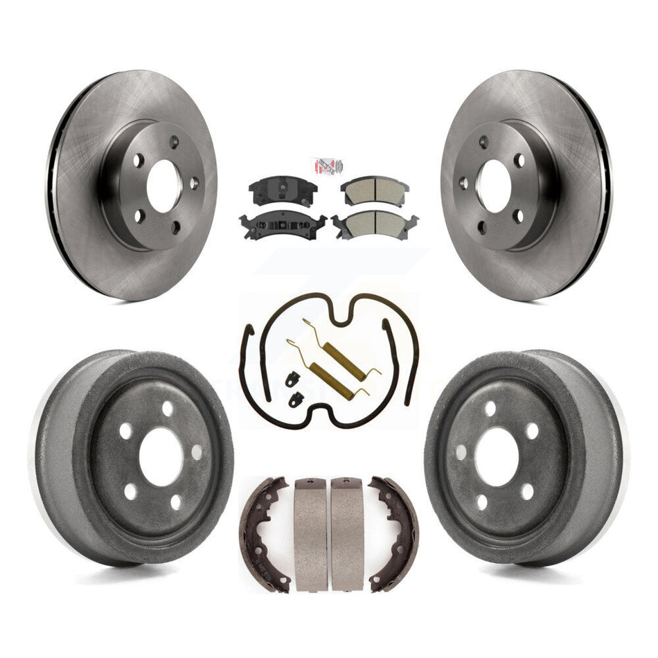 Front Rear Disc Brake Rotors Semi-Metallic Pads And Drum Kit (7Pc) For Pontiac Sunfire K8A-100083