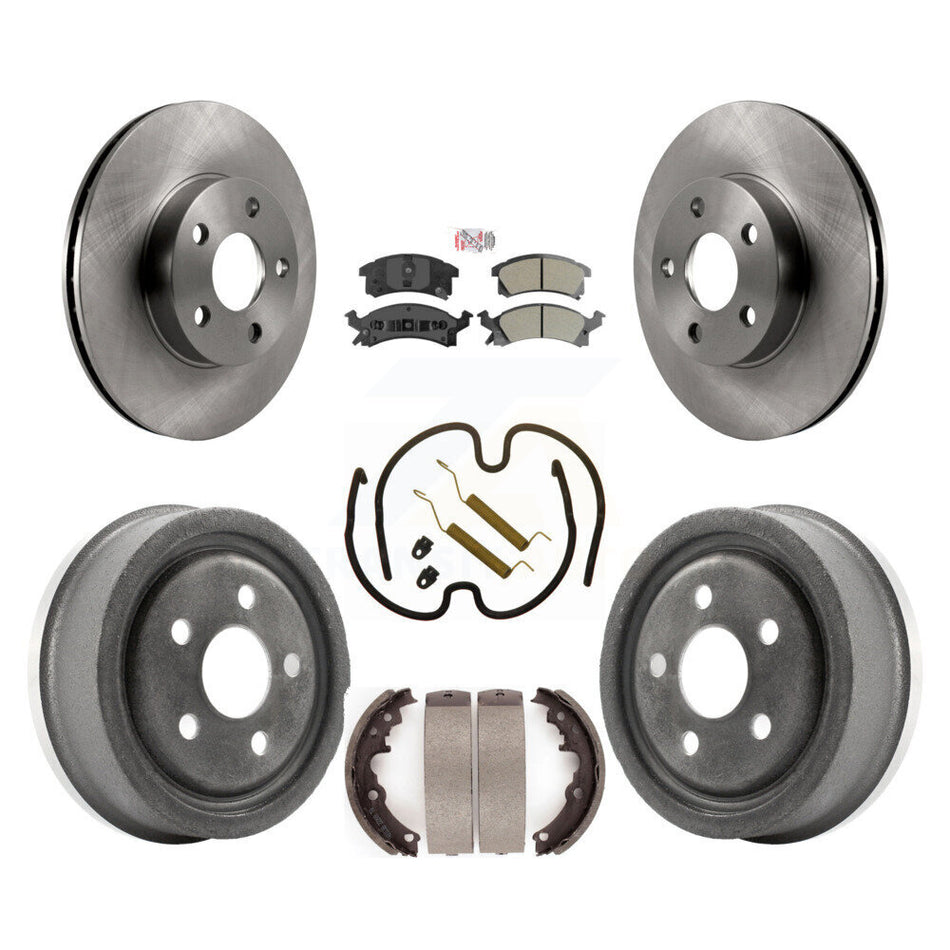 Front Rear Disc Brake Rotors Semi-Metallic Pads And Drum Kit (7Pc) For Pontiac Sunfire K8A-100083