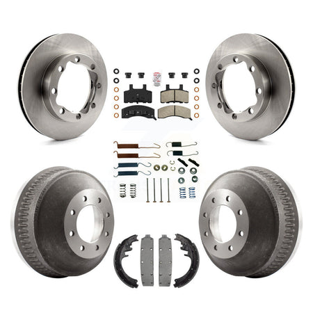 Front Rear Brake Rotor Semi-Metallic Pad Drum Kit (7Pc) For 1988-1989 K3500 GMC Chevrolet K8A-100084