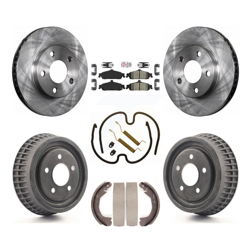 Front Rear Brake Rotor Ceramic Pad & Drum Kit (7Pc) For Pontiac Grand Am Chevrolet Malibu K8A-100086