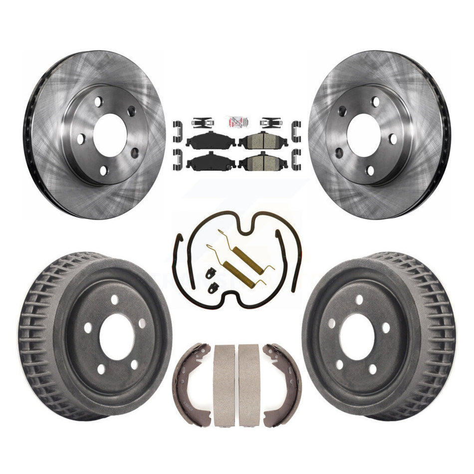 Front Rear Brake Rotor Ceramic Pad & Drum Kit (7Pc) For Pontiac Grand Am Chevrolet Malibu K8A-100086