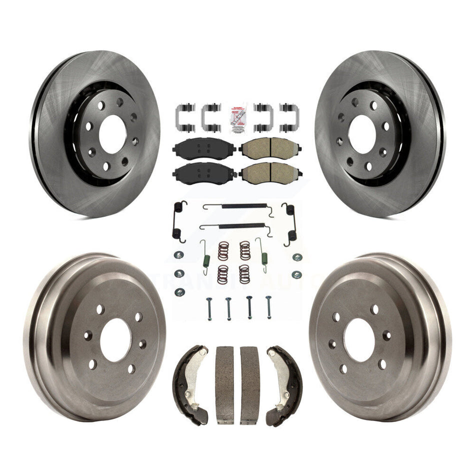 Front Rear Brake Rotors Semi-Metallic Pad Drum Kit (7Pc) For Chevrolet Aveo Pontiac Aveo5 K8A-100087