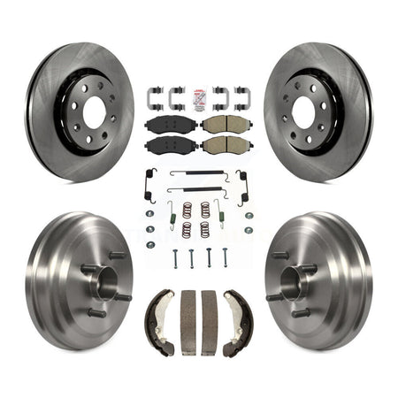 Front Rear Brake Rotors Semi-Metallic Pad Drum Kit (7Pc) For Chevrolet Aveo Pontiac Aveo5 K8A-100088