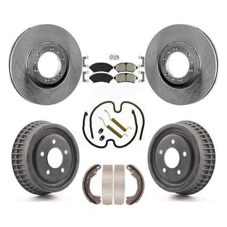 Front Rear Brake Rotor Ceramic Pad Drum Kit (7Pc) For Pontiac Montana Buick Century Trans K8A-100089