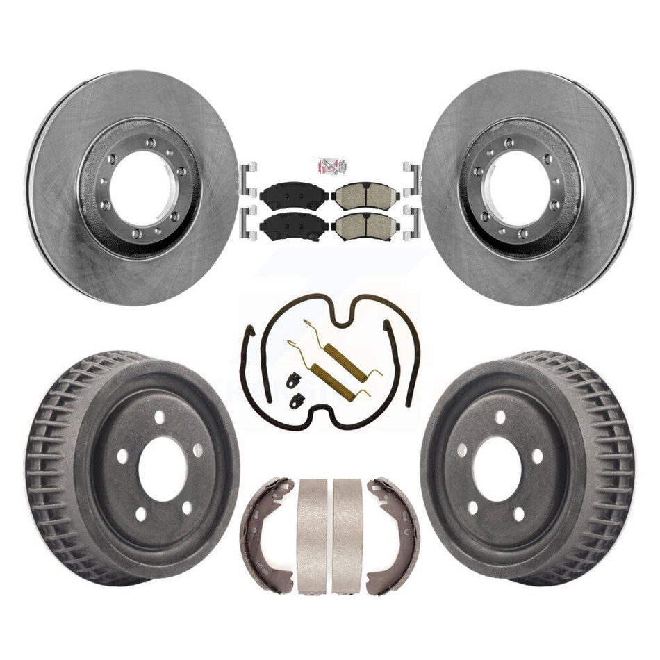 Front Rear Brake Rotor Ceramic Pad Drum Kit (7Pc) For Pontiac Montana Buick Century Trans K8A-100089