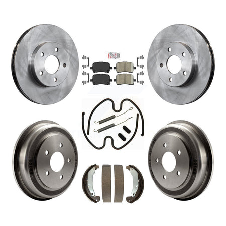 Front Rear Brake Rotor Ceramic Pad & Drum Kit (7Pc) For 07-08 Pontiac G5 Disc rear brakes K8A-100090