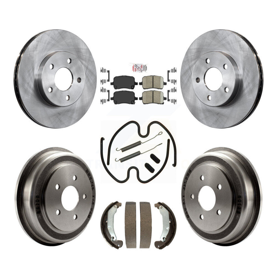 Front Rear Brake Rotor Ceramic Pad & Drum Kit (7Pc) For 07-08 Pontiac G5 Disc rear brakes K8A-100090