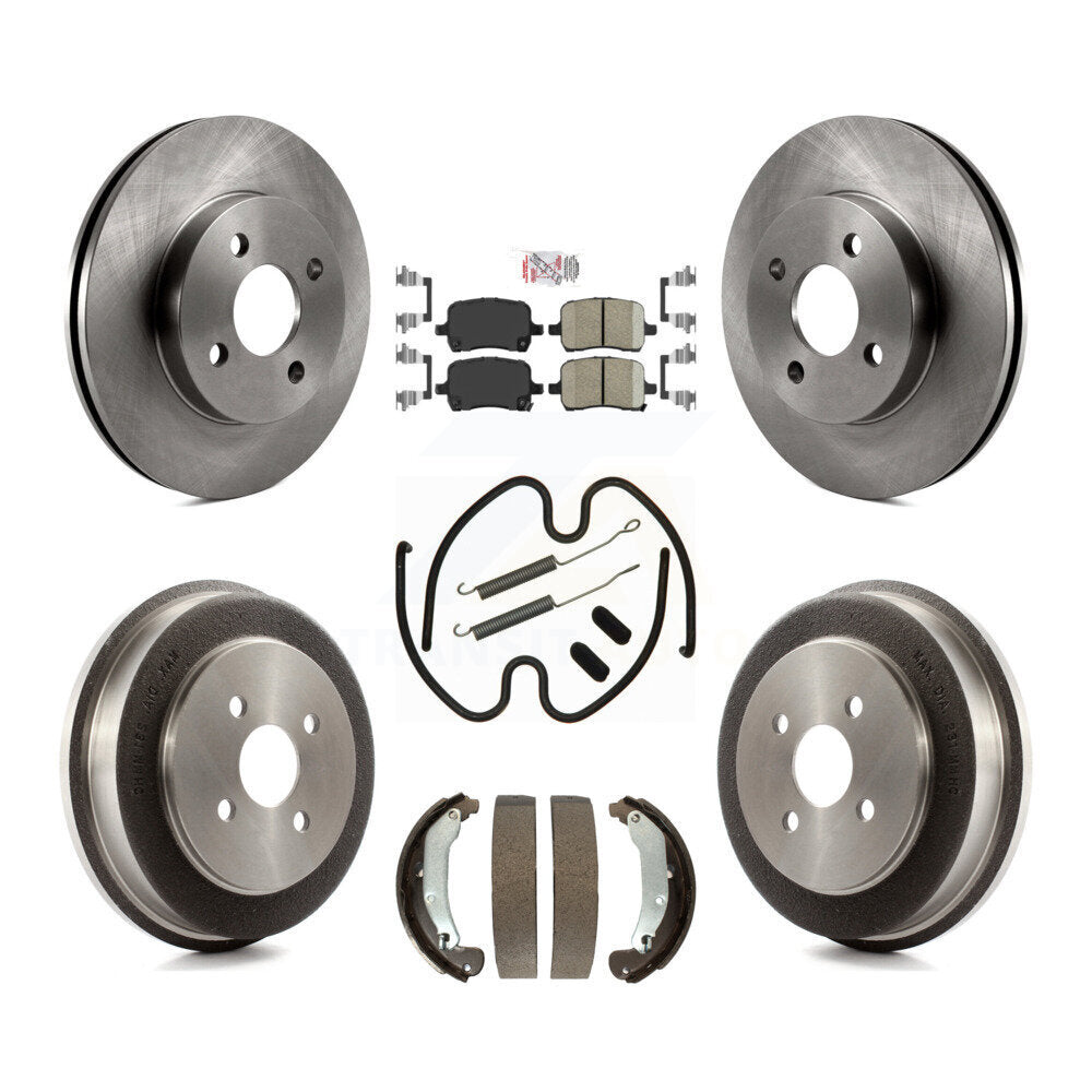 Front Rear Brake Rotor Ceramic Pad & Drum Kit (7Pc) For 07-08 Pontiac G5 Disc rear brakes K8A-100091