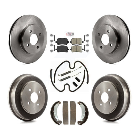 Front Rear Brake Rotor Ceramic Pad & Drum Kit (7Pc) For 07-08 Pontiac G5 Disc rear brakes K8A-100091