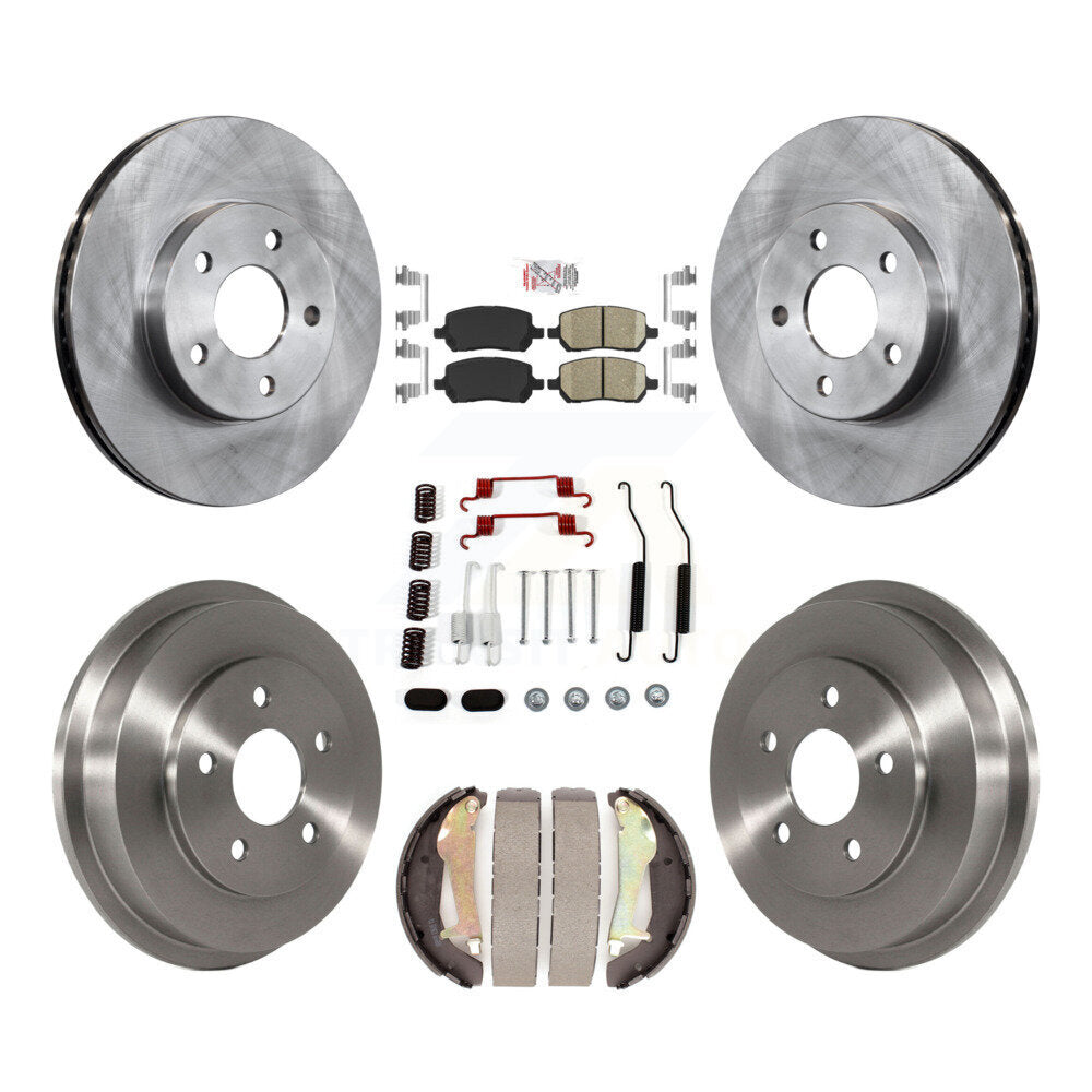 Front Rear Disc Brake Rotors Ceramic Pad & Drum Kit (7Pc) For Chevrolet Cobalt Pontiac G5 K8A-100092