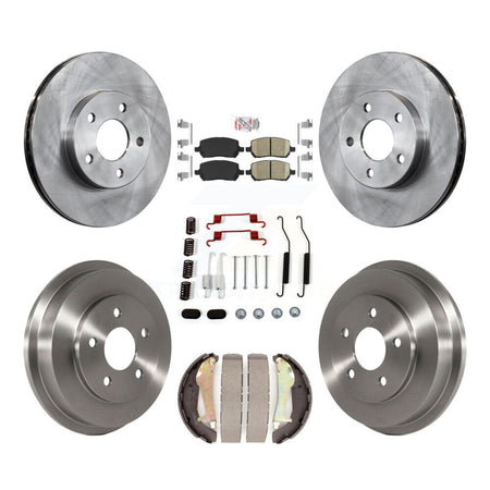 Front Rear Disc Brake Rotors Ceramic Pad & Drum Kit (7Pc) For Chevrolet Cobalt Pontiac G5 K8A-100092