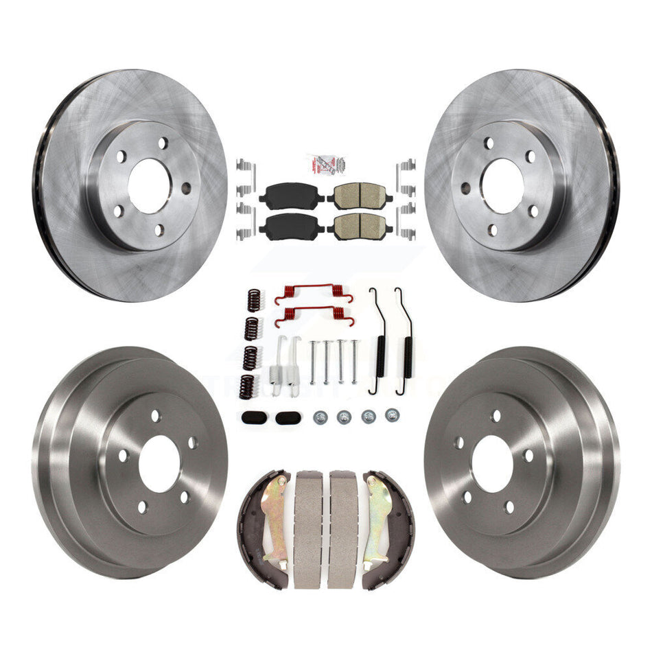 Front Rear Disc Brake Rotors Ceramic Pad & Drum Kit (7Pc) For Chevrolet Cobalt Pontiac G5 K8A-100092