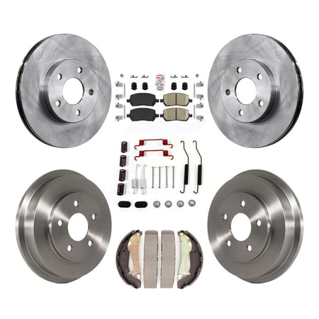Front Rear Disc Brake Rotors Ceramic Pad & Drum Kit (7Pc) For Chevrolet Cobalt Pontiac G5 K8A-100093
