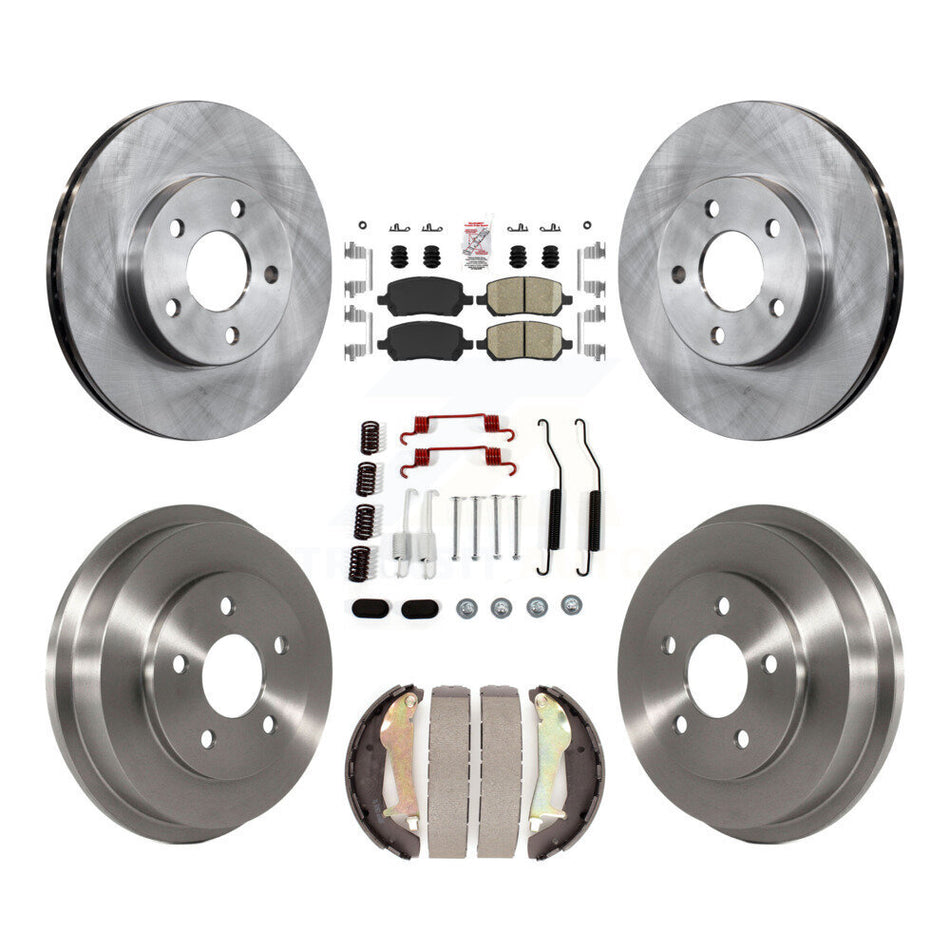 Front Rear Disc Brake Rotors Ceramic Pad & Drum Kit (7Pc) For Chevrolet Cobalt Pontiac G5 K8A-100093