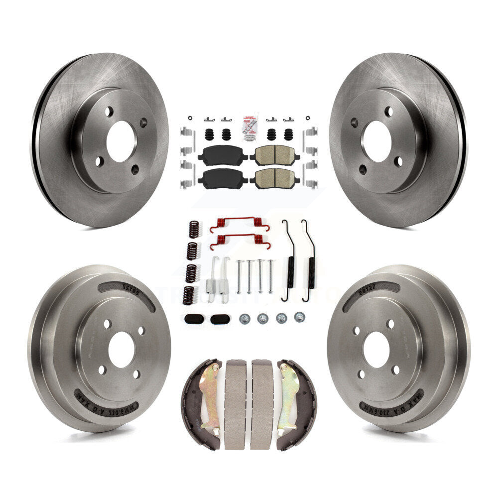 Front Rear Disc Brake Rotors Ceramic Pad & Drum Kit (7Pc) For Chevrolet Cobalt Pontiac G5 K8A-100095