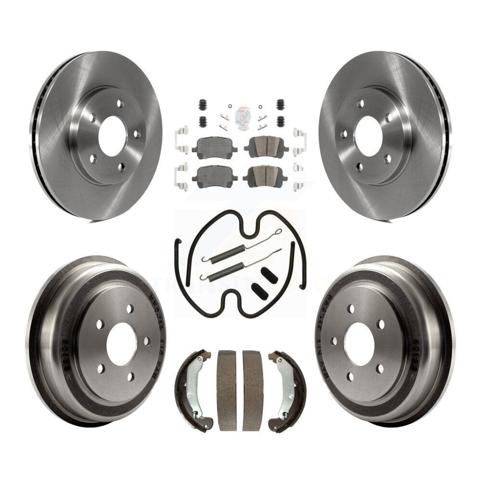 Front Rear Disc Brake Rotors Ceramic Pads And Drum Kit (7Pc) For Chevrolet HHR K8A-100096