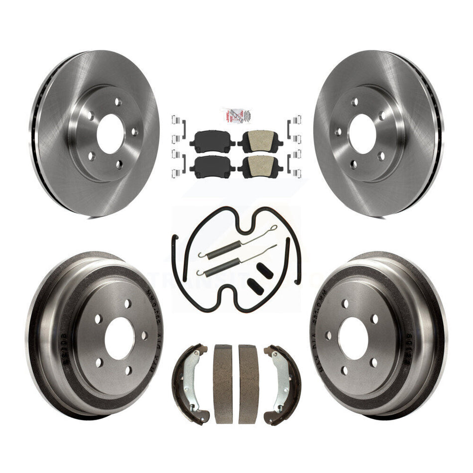 Front Rear Disc Brake Rotors Ceramic Pads And Drum Kit (7Pc) For Chevrolet HHR K8A-100097