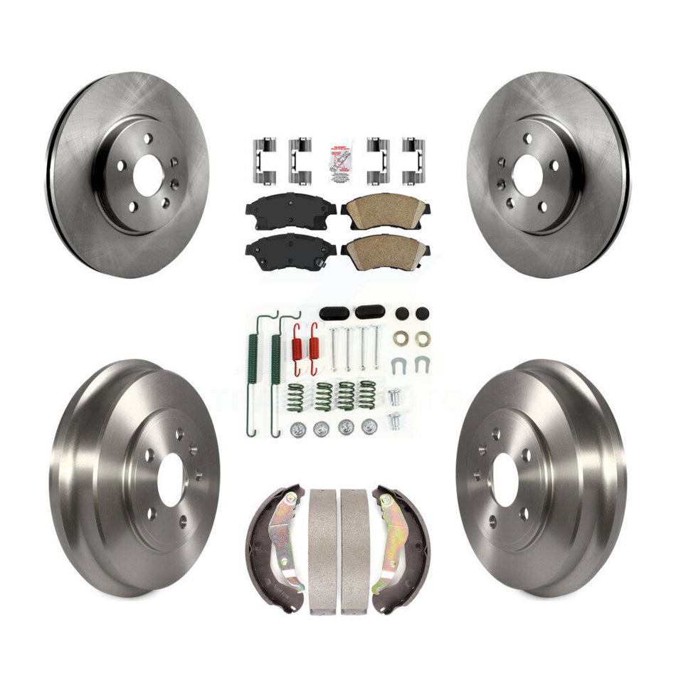 Front Rear Disc Brake Rotor Ceramic Pad & Drum Kit (7Pc) For 2013-2014 Chevrolet Sonic RS K8A-100102