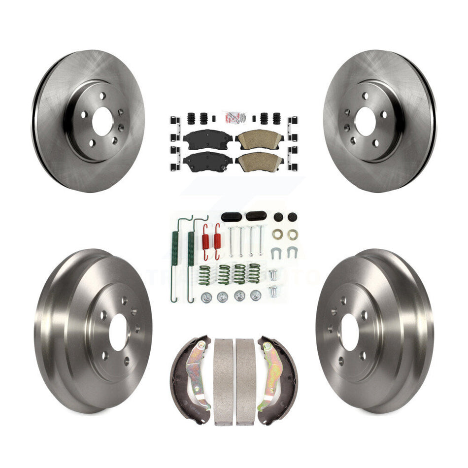 Front Rear Disc Brake Rotor Ceramic Pad & Drum Kit (7Pc) For 2013-2014 Chevrolet Sonic RS K8A-100103