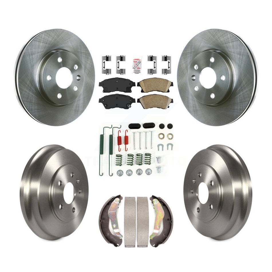 Front Rear Disc Brake Rotors Ceramic Pads And Drum Kit (7Pc) For Chevrolet Sonic K8A-100104