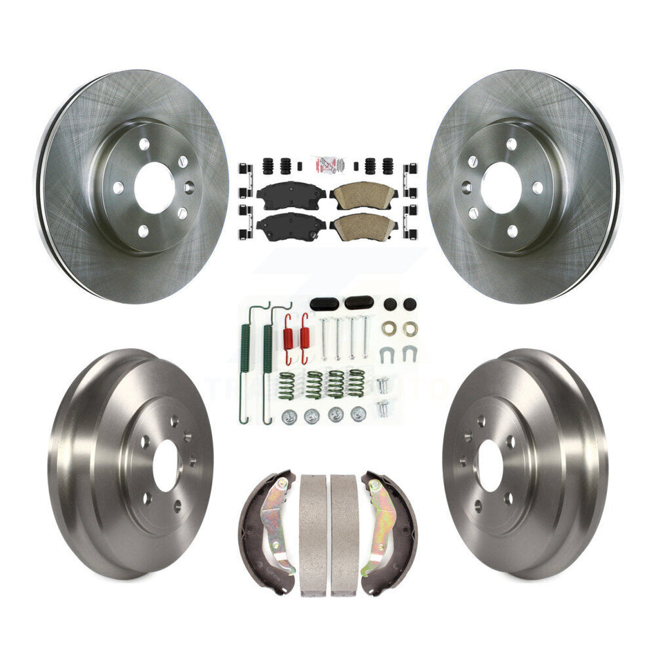 Front Rear Disc Brake Rotors Ceramic Pads And Drum Kit (7Pc) For Chevrolet Sonic K8A-100105
