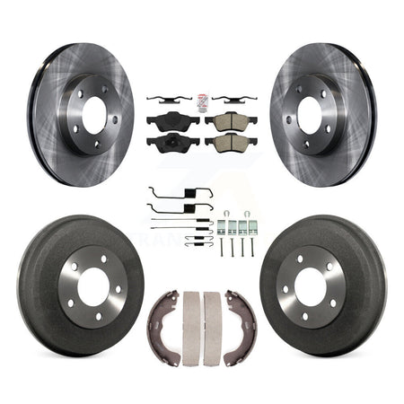 Front Rear Disc Brake Rotors Semi-Metallic Pads And Drum Kit (7Pc) For Mercury Mariner K8A-100113