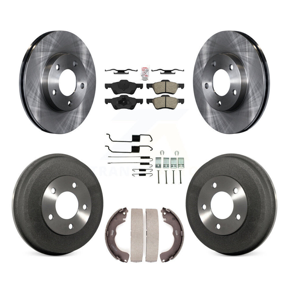 Front Rear Disc Brake Rotors Semi-Metallic Pads And Drum Kit (7Pc) For Mercury Mariner K8A-100113