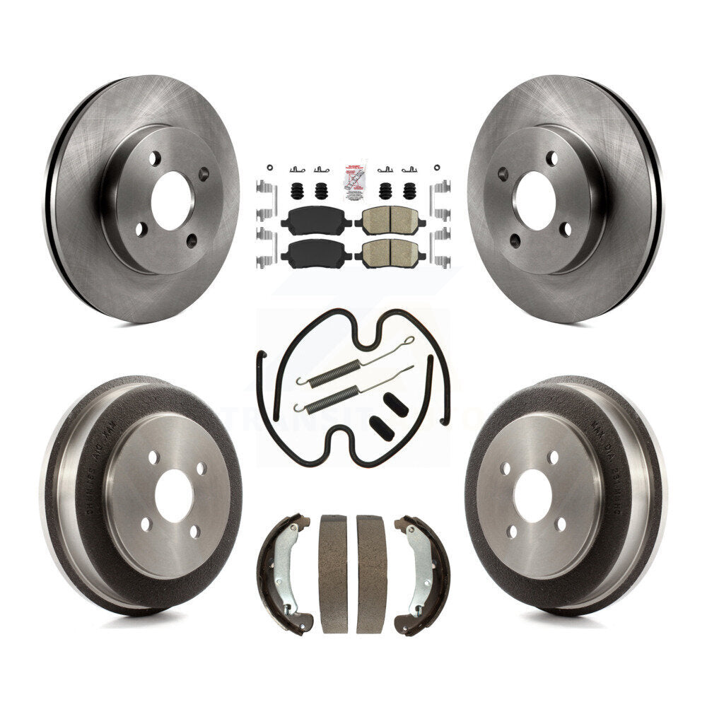 Front Rear Brake Rotor Ceramic Pad Drum Kit (7Pc) For Pontiac Chevrolet Cobalt Saturn Ion K8A-100123