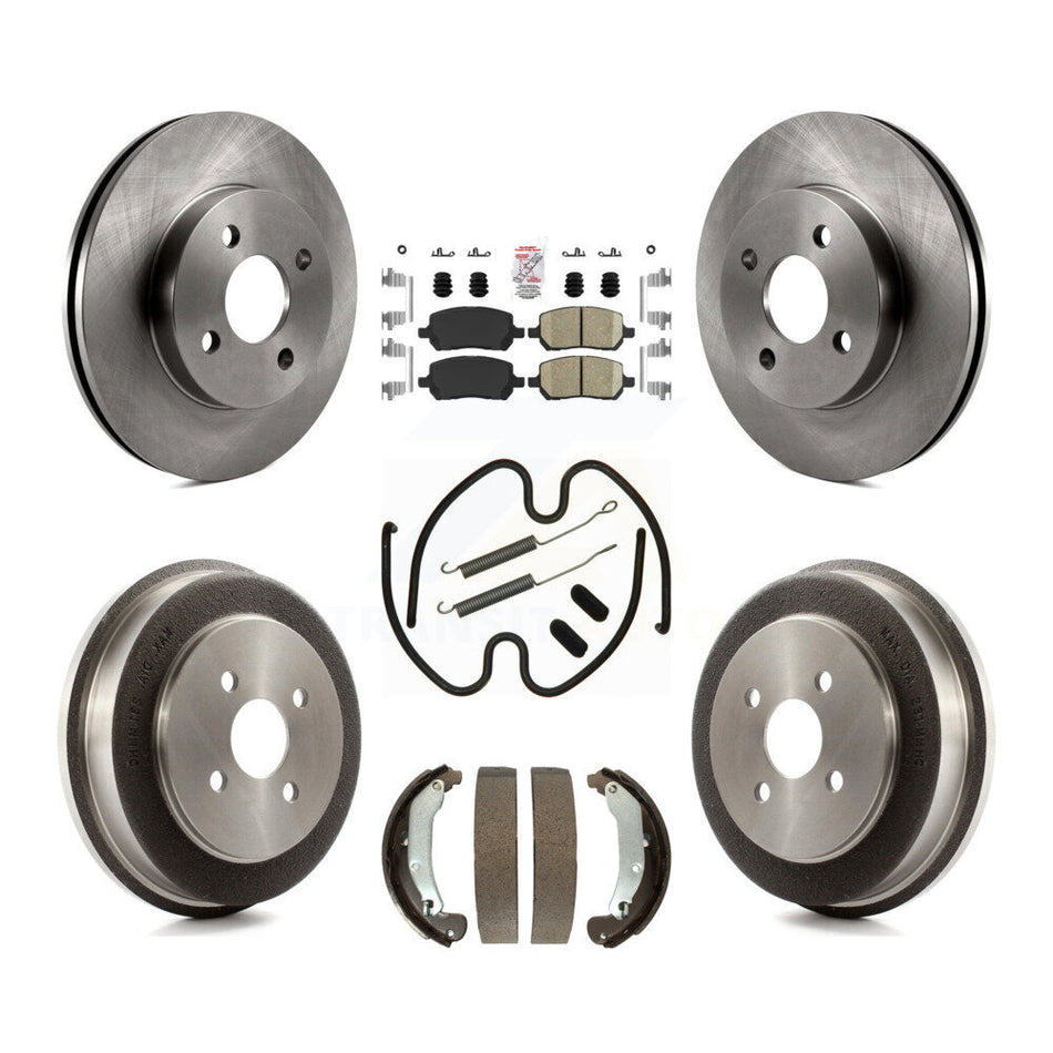 Front Rear Brake Rotor Ceramic Pad Drum Kit (7Pc) For Pontiac Chevrolet Cobalt Saturn Ion K8A-100123
