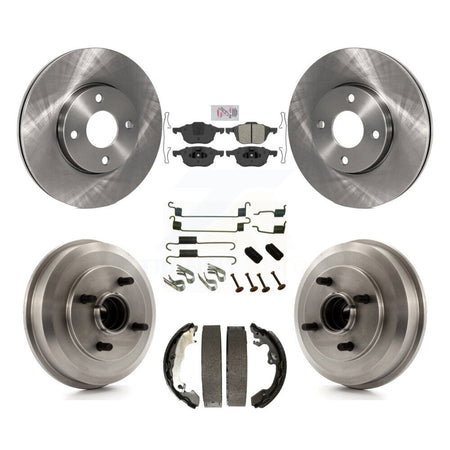 Front Rear Disc Brake Rotors Semi-Metallic Pads And Drum Kit (7Pc) For Ford Focus K8A-100135