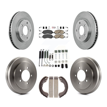 Front Rear Disc Brake Rotors Ceramic Pads And Drum Kit (7Pc) For Dodge Caliber K8A-100139