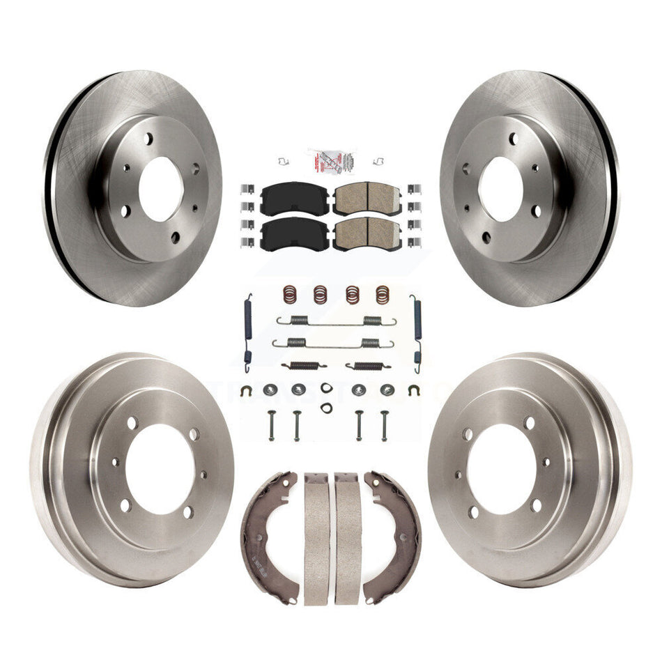 Front Rear Disc Brake Rotors Ceramic Pads And Drum Kit (7Pc) For Mitsubishi Lancer K8A-100146