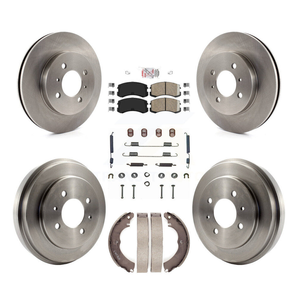Front Rear Disc Brake Rotors Ceramic Pads And Drum Kit (7Pc) For Mitsubishi Lancer K8A-100147