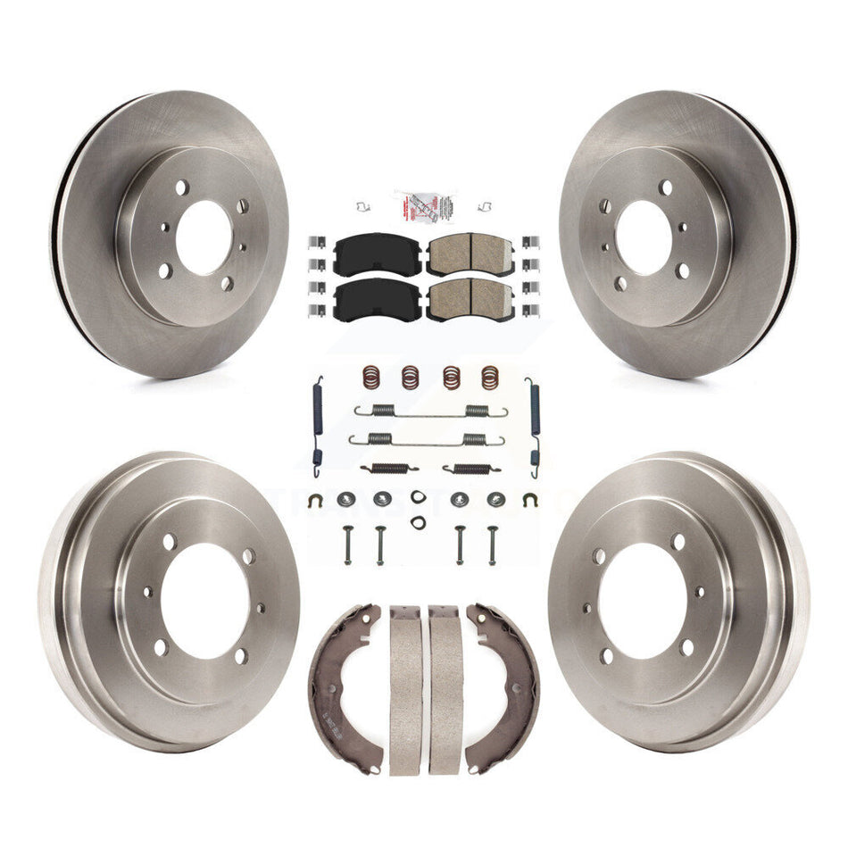 Front Rear Disc Brake Rotors Ceramic Pads And Drum Kit (7Pc) For Mitsubishi Lancer ES K8A-100148
