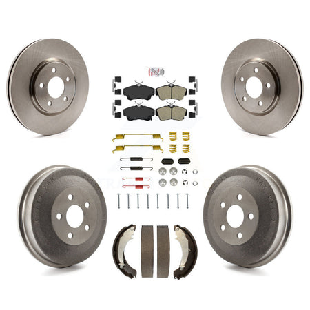 Front Rear Disc Brake Rotors Semi-Metallic Pad And Drum Kit (7Pc) For Chrysler PT Cruiser K8A-100158