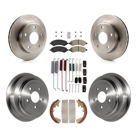 Front Rear Brake Rotor Semi-Metallic Pad & Drum Kit (7Pc) For Dakota Dodge Ram Mitsubishi K8A-100160