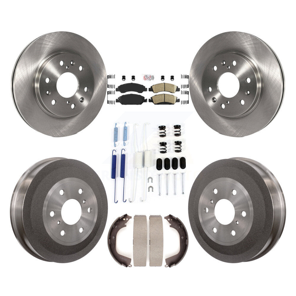 Front Rear Brake Rotor Ceramic Pad Drum Kit (7Pc) For GMC Sierra 1500 Chevrolet Silverado K8A-100162
