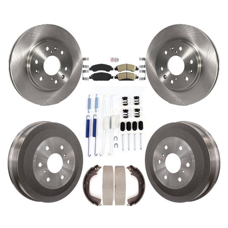 Front Rear Brake Rotor Ceramic Pad Drum Kit (7Pc) For GMC Sierra 1500 Chevrolet Silverado K8A-100163