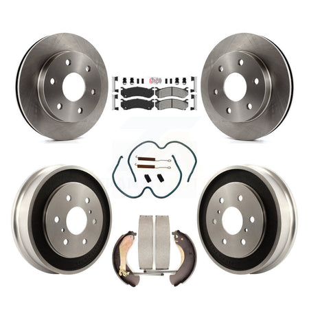 Front Rear Brake Rotors Semi-Metallic Pad Drum Kit (7Pc) For Chevrolet Silverado 1500 GMC K8A-100166