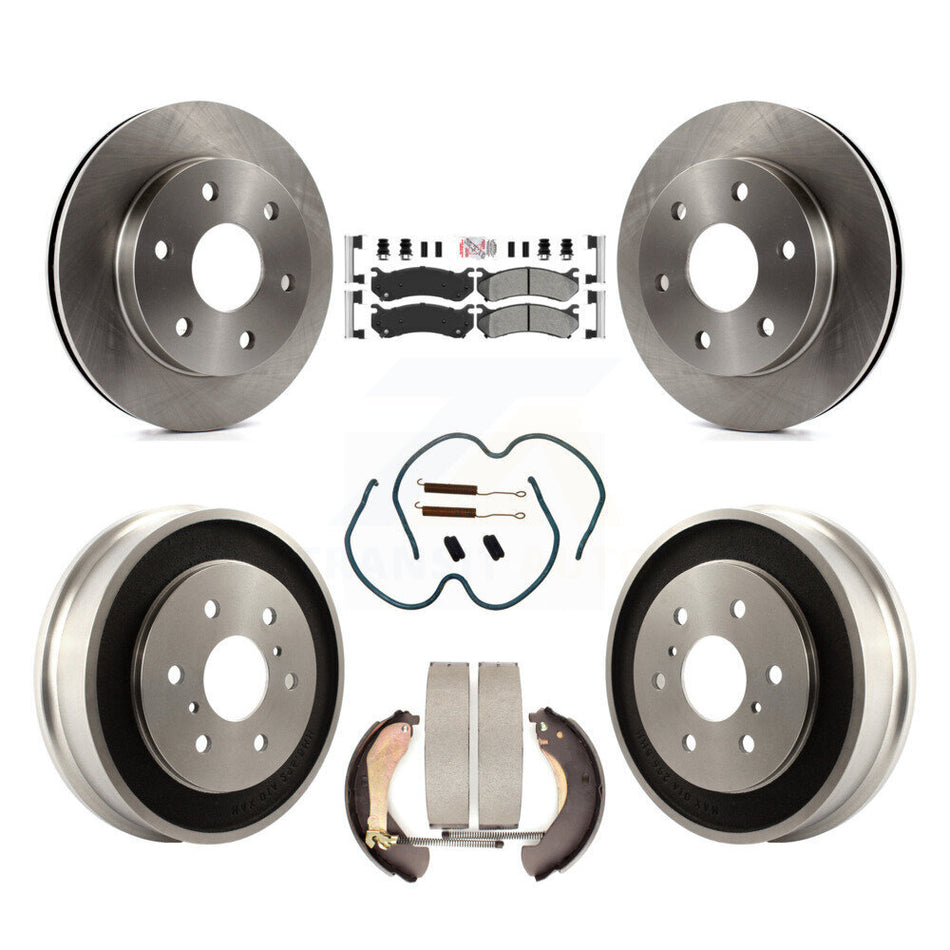 Front Rear Brake Rotors Semi-Metallic Pad Drum Kit (7Pc) For Chevrolet Silverado 1500 GMC K8A-100166