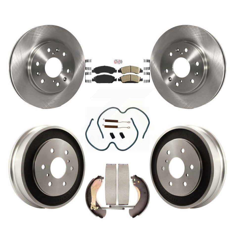 Front Rear Brake Rotor Ceramic Pad Drum Kit (7Pc) For Chevrolet GMC Silverado 1500 Sierra K8A-100174