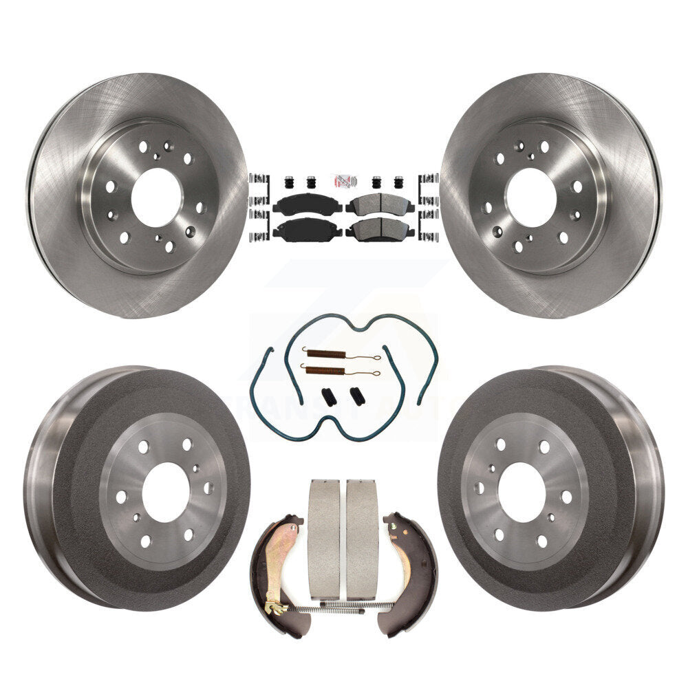 Front Rear Brake Rotors Semi-Metallic Pad Drum Kit (7Pc) For Chevrolet Silverado 1500 GMC K8A-100175