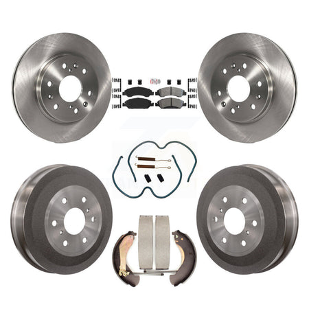 Front Rear Brake Rotors Semi-Metallic Pad Drum Kit (7Pc) For Chevrolet Silverado 1500 GMC K8A-100175