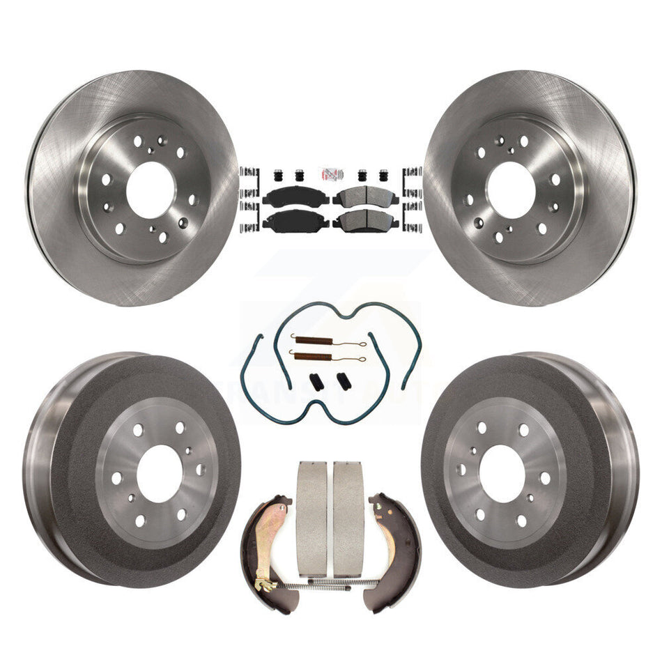 Front Rear Brake Rotors Semi-Metallic Pad Drum Kit (7Pc) For Chevrolet Silverado 1500 GMC K8A-100175