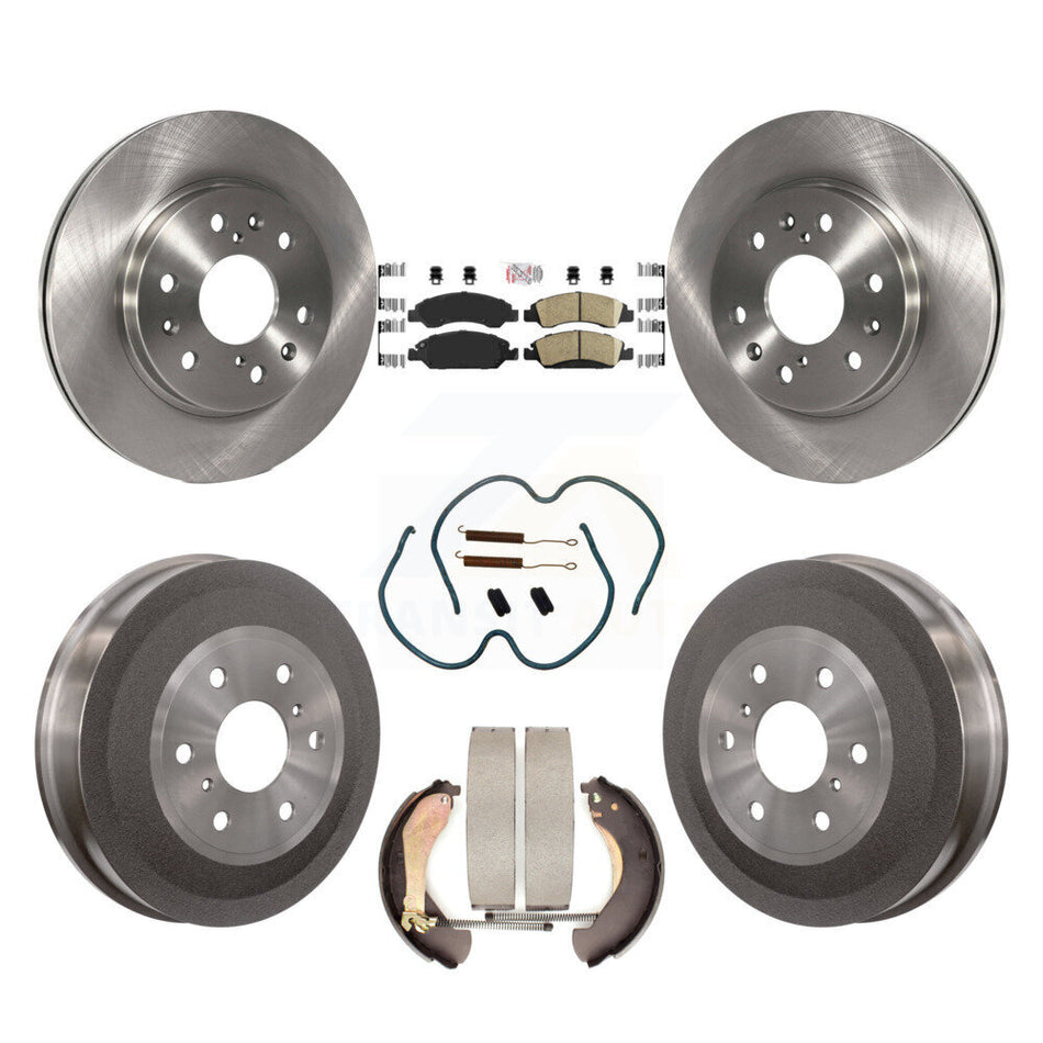 Front Rear Brake Rotor Ceramic Pad Drum Kit (7Pc) For Chevrolet Silverado 1500 GMC Sierra K8A-100176