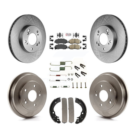 Front Rear Disc Brake Rotors Ceramic Pads And Drum Kit (7Pc) For 1997-2001 Honda CR-V K8A-100182