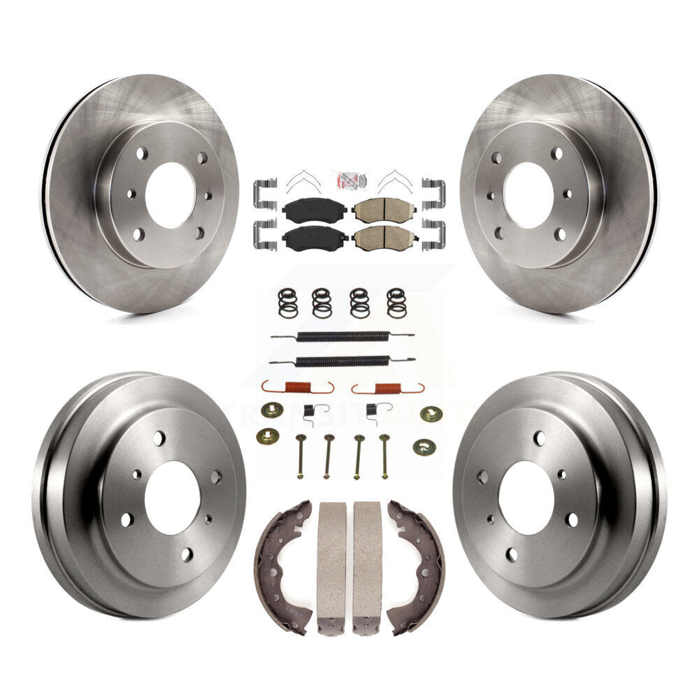 Front Rear Disc Brake Rotor Ceramic Pad & Drum Kit (7Pc) For 2002-2006 Nissan Sentra 1.8L K8A-100185