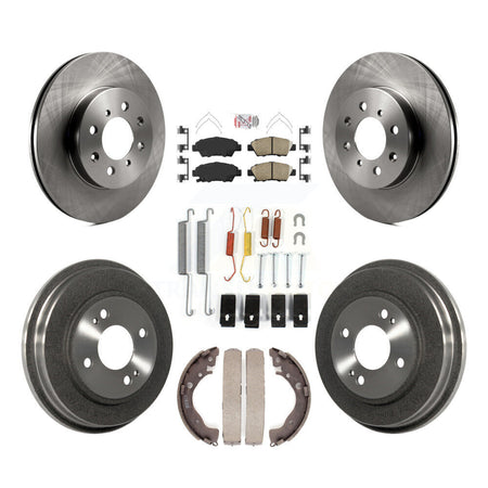 Front Rear Disc Brake Rotors Ceramic Pads And Drum Kit (7Pc) For Honda Fit K8A-100188