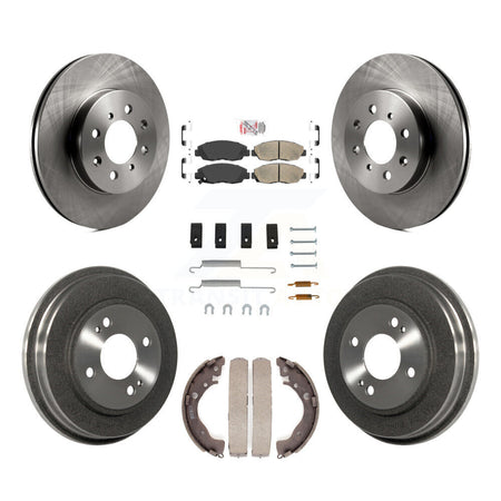 Front Rear Disc Brake Rotors Ceramic Pads And Drum Kit (7Pc) For Honda Insight K8A-100189